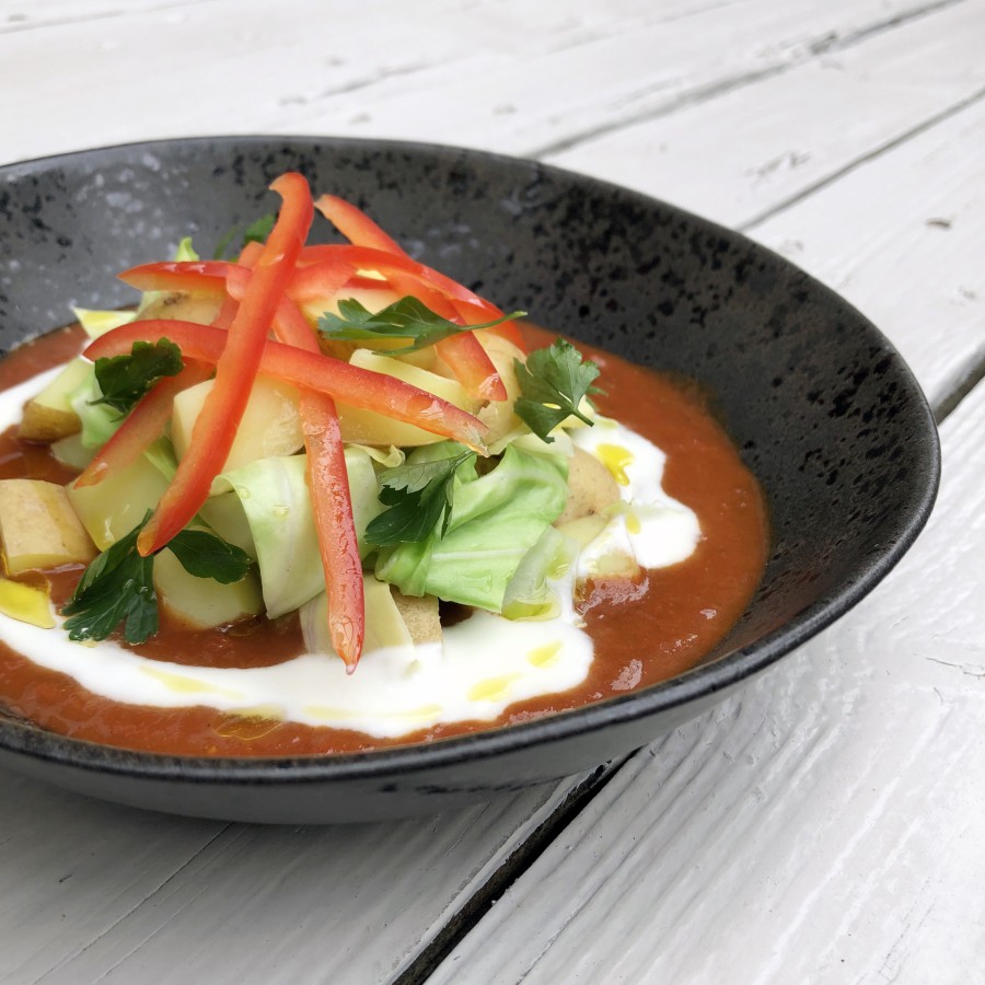 Curry met kool en aardappel