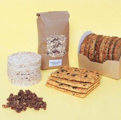 Ontbijtgranen, crackers en wafels