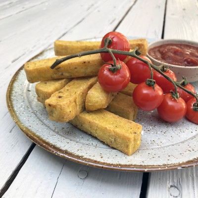 Polenta met tomatenjam