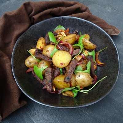 Roerbak postelein en tempeh