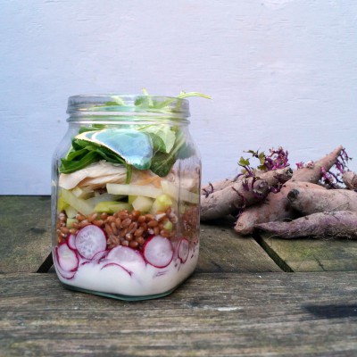 Salade met forel