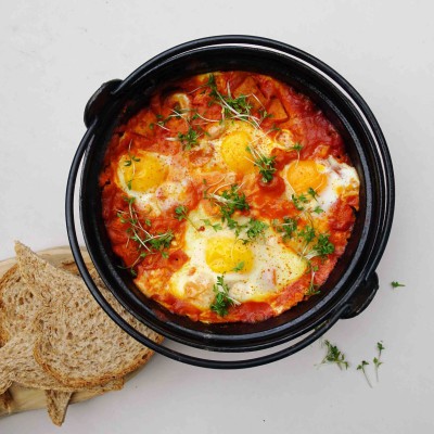 Shakshuka met zoete aardappel